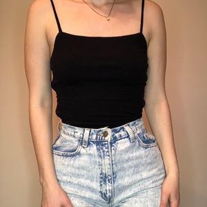 Black bodysuit with open back